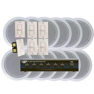 Pyle KTHSP125 6 Room In-Ceiling Home Speaker System w/6 Volume Controls Knob & Selector