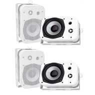 Pyle PDWR40W 5.25 White Indoor/Outdoor Waterproof Home Theater Speakers, 2 Pair
