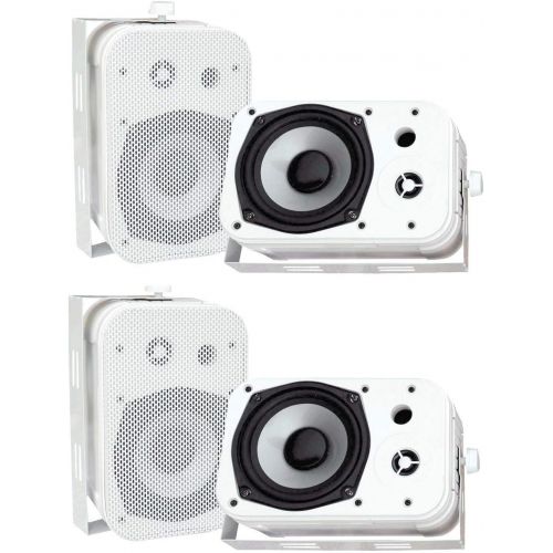  Pyle PDWR40W 5.25 White Indoor/Outdoor Waterproof Home Theater Speakers, 2 Pair