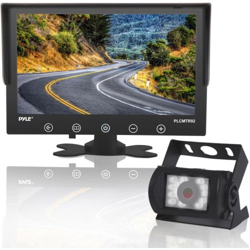  Pyle Upgraded 2017 Backup Rear View Car Truck Camera & Monitor System, Waterproof, 9 LCD Display Monitor, Night Vision, Anti Glare, For Truck, RV Trailer, Vans Reverse Parking, DC 12-24