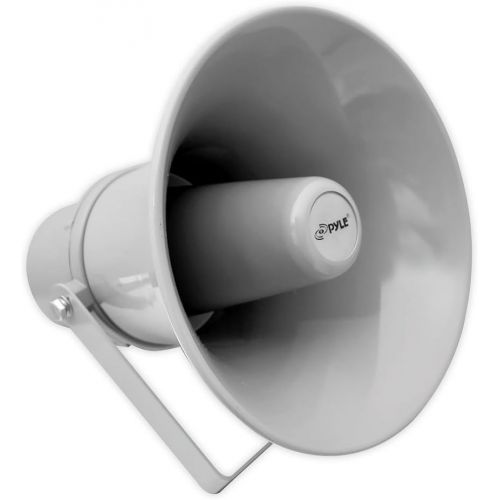  Indoor Outdoor PA Horn Speaker - 9.7 Inch 20-Watt Power Compact Loud Sound Megaphone w/ 400Hz-5KHz Frequency, 8 Ohm, 70V Transformer, Mounting Bracket, For 70V Audio System - PyleH