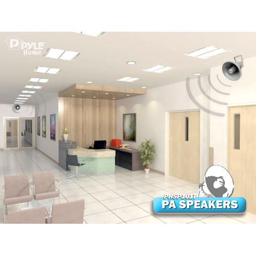  Indoor Outdoor PA Horn Speaker - 9.7 Inch 20-Watt Power Compact Loud Sound Megaphone w/ 400Hz-5KHz Frequency, 8 Ohm, 70V Transformer, Mounting Bracket, For 70V Audio System - PyleH