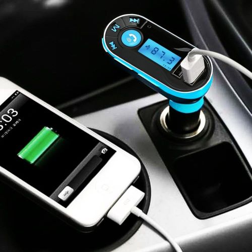  Pyle Bluetooth FM Transmitter, Wireless Vehicle Audio Streaming Receiver, Hands-Free Car Charger Kit, Digital LED Display, MP3/USB/SD Slot. (PBT92)