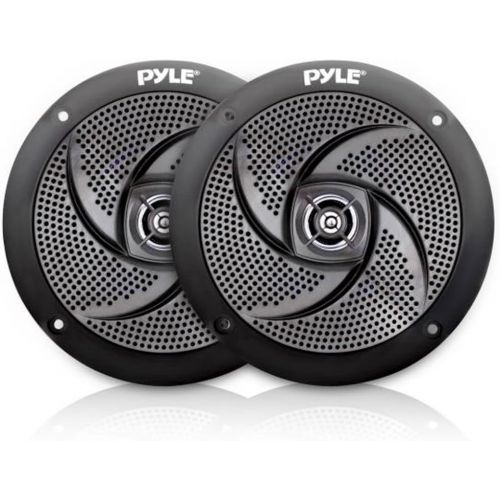  Pyle Low-Profile Waterproof Marine Speakers - 240W 6.5 Inch 2 Way 1 Pair Slim Style Waterproof and Weather Resistant Outdoor Audio Stereo Sound System, for Boat, Off-Road Vehicles - Pyl