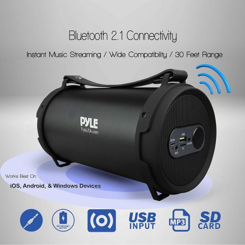  Portable Speaker, Boombox, Bluetooth Speakers, Rechargeable Battery, Surround Sound, Digital Sound Amplifier, USB/SD/FM Radio, Wireless Hi-Fi Active Stereo Speaker System in-Pyle P