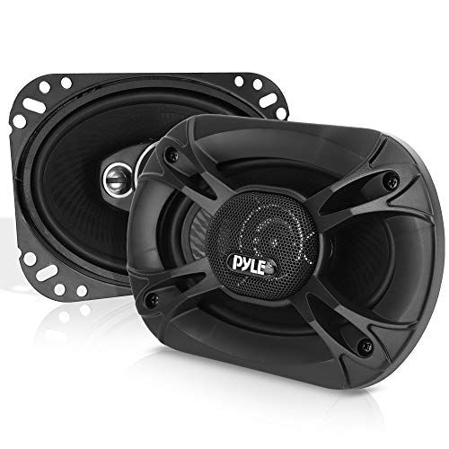  Pyle 3-Way Universal Car Stereo Speakers - 300W 4 x 6 Triaxial Loud Pro Audio Car Speaker Universal OEM Quick Replacement Component Speaker Vehicle Door/Side Panel Mount Compatible - Py