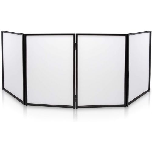  DJ Booth Foldable Cover Screen - Portable Event Facade Front Board Video Light Projector Display Scrim Panel with Folding Steel Frame Panel Stand, Stretchable Lycra Spandex - Pyle