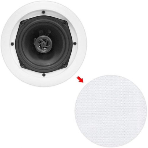  4) Pyle PDIC51RD 5.25 Inch 150W Round White In Ceiling Wall Flush Speakers Four