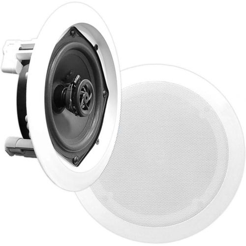  4) Pyle PDIC51RD 5.25 Inch 150W Round White In Ceiling Wall Flush Speakers Four