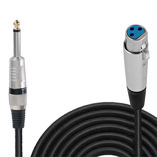  Pyle 30ft. Professional Microphone Cable - 1/4 Inch Male To XLR Female Audio Cord Connector 30 ft Black Heavy Duty Portable Speaker Cable Wire Adapter -Delivers Sound - PPMJL30