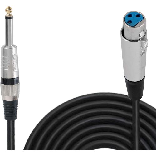  Pyle 30ft. Professional Microphone Cable - 1/4 Inch Male To XLR Female Audio Cord Connector 30 ft Black Heavy Duty Portable Speaker Cable Wire Adapter -Delivers Sound - PPMJL30