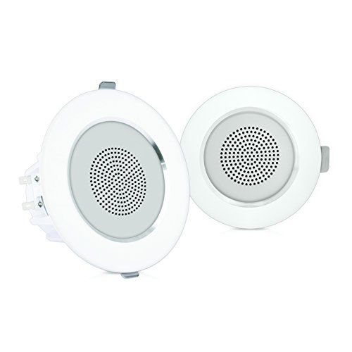  Pyle 4” Ceiling Wall Mount Speakers - Pair of 2-Way Full Range Sound Stereo Speaker Audio System Flush Design w/ Aluminum Alloy Frame Housing 60Hz - 20kHz Frequency Response & 160 Watts