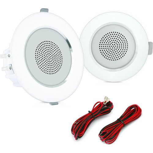  Pyle 4” Ceiling Wall Mount Speakers - Pair of 2-Way Full Range Sound Stereo Speaker Audio System Flush Design w/ Aluminum Alloy Frame Housing 60Hz - 20kHz Frequency Response & 160 Watts