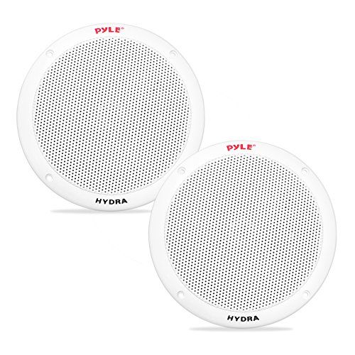  6.5 Inch Dual Marine Speakers - 2 Way Waterproof and Weather Resistant Outdoor Audio Stereo Sound System with 400 Watt Power, Polypropylene Cone and Butyl Rubber Surround - 1 Pair