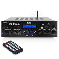 Pyle Wireless Bluetooth Power Amplifier System - 200W Dual Channel Sound Audio Stereo Receiver w/ USB, AUX, MIC IN w/ Echo, Radio - For Home Theater Entertainment via RCA, Studio Use -