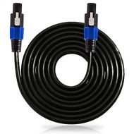 Pyle-Pro Audio Cord Connector to Male Speakon Connection 30 ft 12 Gauge Black Heavy Duty Professional Speaker Cable Wire-Delivers Sound-Pyle PPSS30, USB