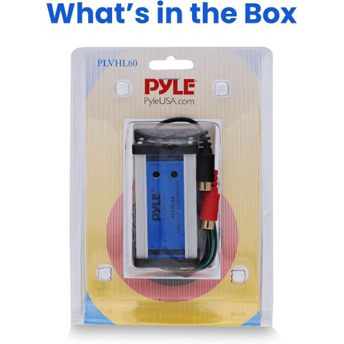  2-Channel Speaker to RCA Converter - 2 Channel Hi/Low Level RCA Converter w/ Ground Loop Isolation and Noise Elimination, Aluminum Housing, Adjustable level, 50W Max Input - Pyle P