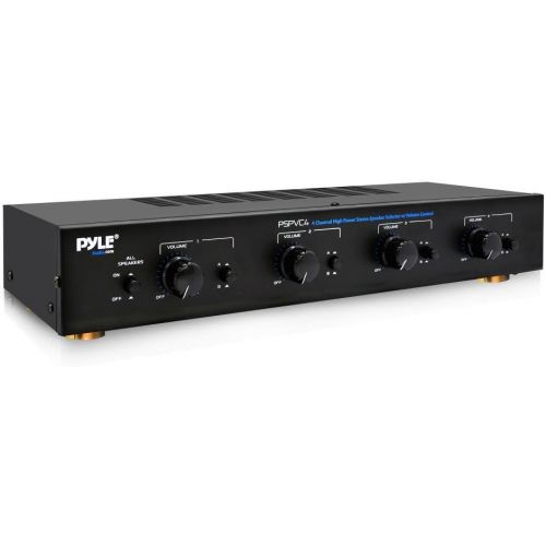  Pyle Premium New and Improved 4 Zone Channel Speaker Switch Selector Volume Control Switch Box Hub Distribution Box for Multi Channel High Powered Amplifier Control 4 Pairs Of speakers