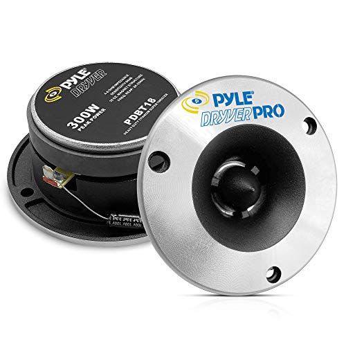  Pyle 3.75 Titanium Horn Tweeter (Pair) - Aluminum Bullet Diamond Chrome Cutting Finish w/ 300 Watt Peak 20 oz Magnet Structure 2kHz - 25kHz Frequency Response 4 Ohm & 1 Kapton Voice Coi