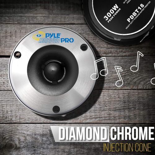  Pyle 3.75 Titanium Horn Tweeter (Pair) - Aluminum Bullet Diamond Chrome Cutting Finish w/ 300 Watt Peak 20 oz Magnet Structure 2kHz - 25kHz Frequency Response 4 Ohm & 1 Kapton Voice Coi