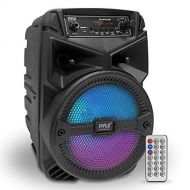 Pyle Portable Bluetooth PA Speaker System - 240W Rechargeable Outdoor Bluetooth Speaker Portable PA System w/ 6.5” Subwoofer 1” Tweeter, Microphone in, Party Lights, MP3/USB, Radio, Rem