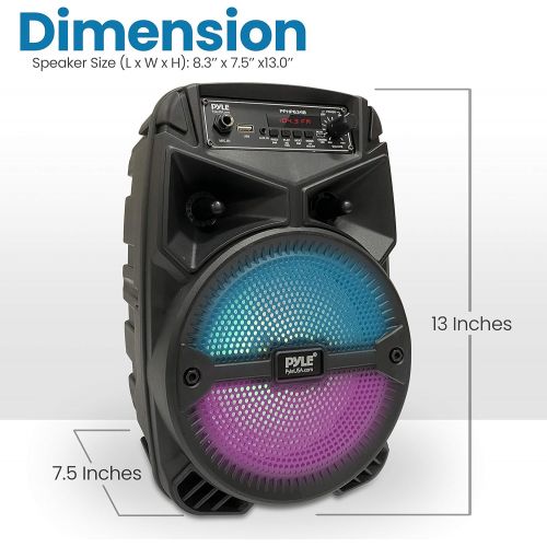  Pyle Portable Bluetooth PA Speaker System - 240W Rechargeable Outdoor Bluetooth Speaker Portable PA System w/ 6.5” Subwoofer 1” Tweeter, Microphone in, Party Lights, MP3/USB, Radio, Rem