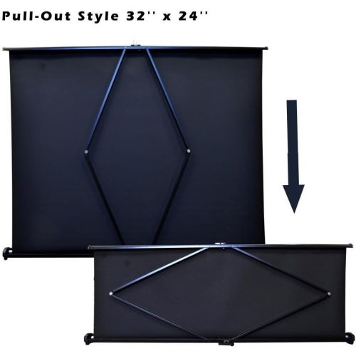  Pyle Portable Projector Screen - Mobile Projection Screen Stand, Lightweight Carry & Durable Easy Pull Out System for Schools Meeting Conference Indoor Outdoor Use, 40 Inch (PRJTP4