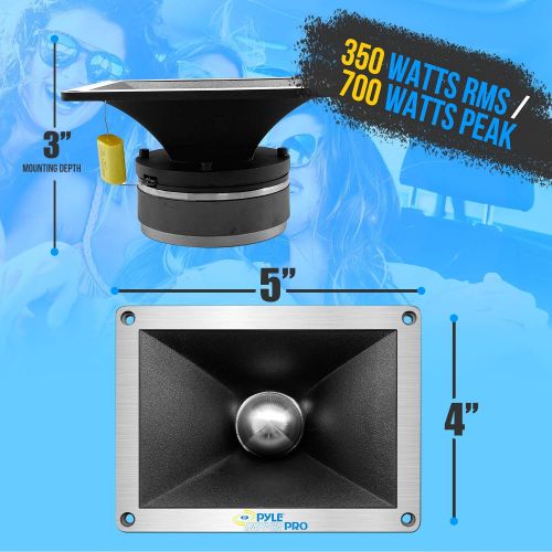  Pyle 2 Inch Car Speaker Tweeter - Heavy Duty 700 Watt High Power Super Titanium Audio Tweeter System w/ Die Cast Aluminum Frame, 2kHz-25 kHz Frequency, 112 dB, 4-8 Ohm, Crossover Capaci