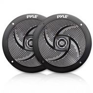 Pyle Marine Speakers - 4 Inch 2 Way Waterproof and Weather Resistant Outdoor Audio Stereo Sound System with 100 Watt Power and Low Profile Slim Style Design - 1 Pair - PLMRS4B (Bla