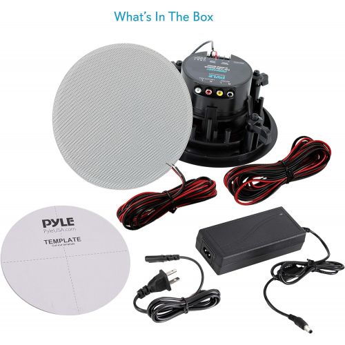  Pyle Ceiling and Wall Mount Speaker - Wireless Bluetooth 5.25” Dual 2-Way Audio Stereo Sound Subwoofer Kit with, 240 Watts, in-Wall & in-Ceiling Flush Mount for Home Surround System - P