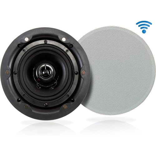  Pyle Ceiling and Wall Mount Speaker - Wireless Bluetooth 5.25” Dual 2-Way Audio Stereo Sound Subwoofer Kit with, 240 Watts, in-Wall & in-Ceiling Flush Mount for Home Surround System - P