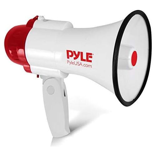  Pyle Megaphone Speaker Lightweight Bullhorn - Built-in Siren, Adjustable Volume Control and 800 Yard Range - PMP30