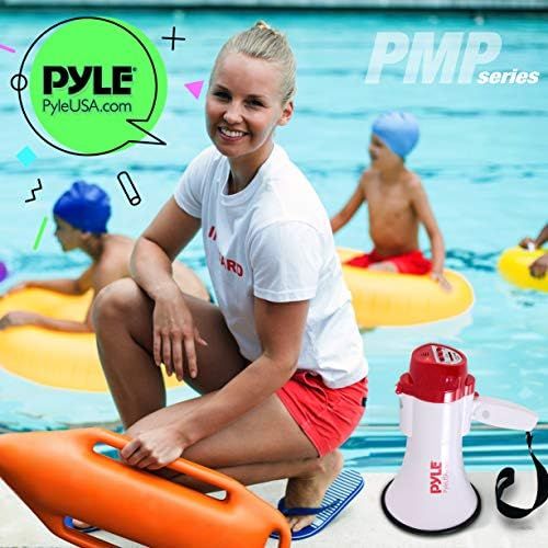  Pyle Megaphone Speaker Lightweight Bullhorn - Built-in Siren, Adjustable Volume Control and 800 Yard Range - PMP30