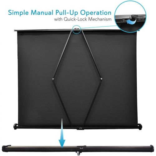  Pyle 50 Inch Portable Projector Screen - Portable Floor Standing Fold-Out Roll-Up Tripod Manual, Mobile Movie Screen, Home Theater Cinema Wedding Party Office Presentation, Quick A