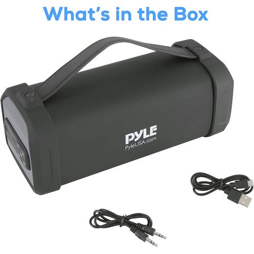  Pyle Wireless Portable Bluetooth Speaker-150 Watt Power Rugged Compact Audio Sound Box Stereo System with Rechargeable Battery, 3.5mm AUX Input Jack, FM Radio, Micro SD and USB Rea