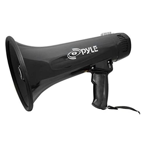  Pyle Megaphone Speaker PA Bullhorn - Built-in Siren 40 Watts Adjustable Vol Control & 1000 Yard Range - Football Soccer Baseball Hockey Basketball Cheerleading Fans Coaches & Safet