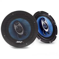 Pyle 6.5 Three-Way Sound Speaker System - 180 W RMS/360W Power Handling w/ 4 Ohm Impedance and 3/4 Piezo Tweeter for Car Component Stereo, Round Shaped Pro Full Range Triaxial Loud Audi