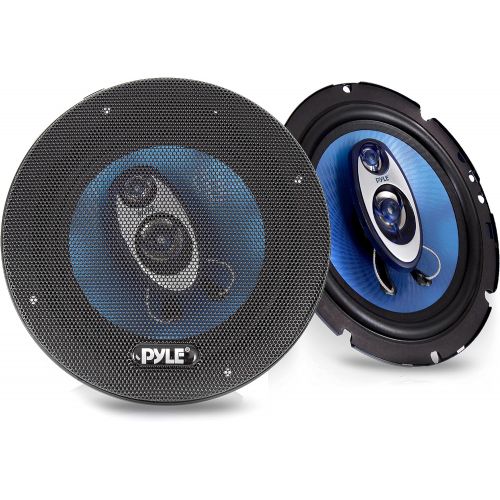  Pyle 6.5 Three-Way Sound Speaker System - 180 W RMS/360W Power Handling w/ 4 Ohm Impedance and 3/4 Piezo Tweeter for Car Component Stereo, Round Shaped Pro Full Range Triaxial Loud Audi