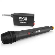 Pyle Portable VHF Wireless Microphone System - Professional Battery Operated Handheld Dynamic Unidirectional Cordless Microphone Transmitter Set W/Adapter Receiver, for PA Karaoke DJ Pa