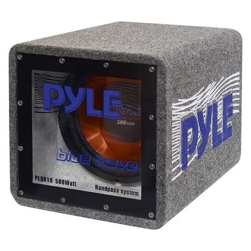  Pyle Bandpass Enclosure Car Subwoofer Speaker - 500 Watt High Power Car Audio Sound Component Speaker System w/ 10-inch Subwoofer, 2 Aluminum Voice Coil, 4 Ohm, Ported Enclosure System