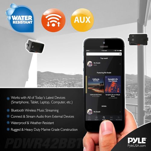  Pyle Outdoor Waterproof Wireless Bluetooth Speaker - 3.5 Inch Pair 3-Way Active Passive Weatherproof Wall, Ceiling Mount Dual Speakers System w/Heavy Duty Grill, Patio, Indoor Use - Pyl