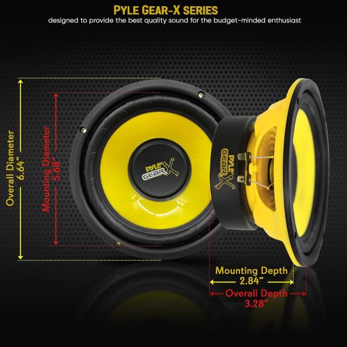  Pyle 6.5 Inch Mid Bass Woofer Sound Speaker System - Pro Loud Range Audio 300 Watt Peak Power w/ 4 Ohm Impedance and 60-20KHz Frequency Response for Car Component Stereo PLG64