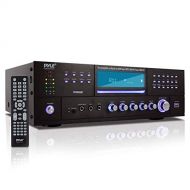Pyle 4-Channel Home Theater Bluetooth Preamplifier - 3000 Watt Stereo Speaker Home Audio Receiver Preamp w/ Radio, USB, 2 Microphone w/ Echo for Karaoke, CD DVD Player, LCD, Rack Mount