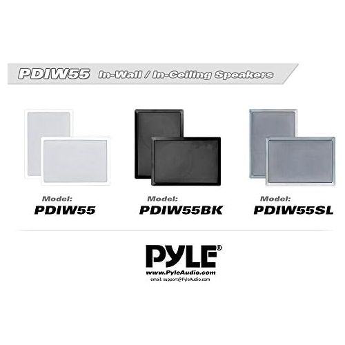  Pyle PDIW55 5.25- Inch In-Wall / In-Ceiling Stereo Speakers, 2-Way, Flush Mount, White (Pair)