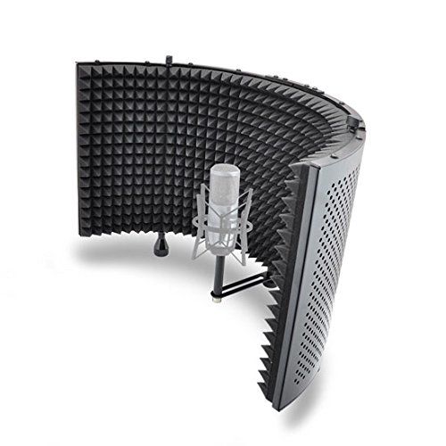  Pyle Studio Microphone Foam Shield Soundproofing Acoustic Panel Soundproof Filter | Sound Diffusion Mic Booth Shield | Insulation Diffuser Noise Deadening Absorbing for Audio Music Reco