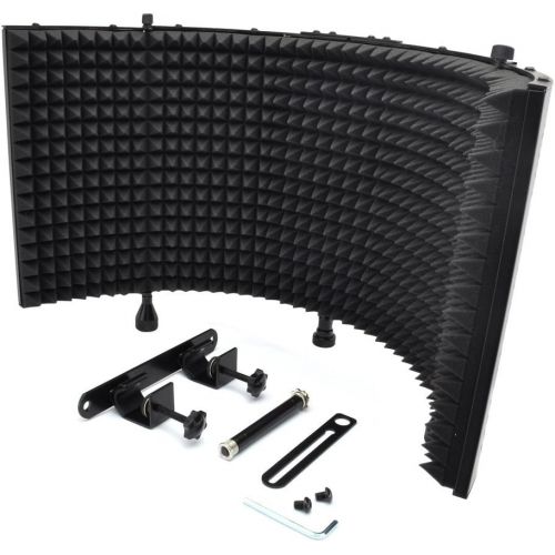  Pyle Studio Microphone Foam Shield Soundproofing Acoustic Panel Soundproof Filter | Sound Diffusion Mic Booth Shield | Insulation Diffuser Noise Deadening Absorbing for Audio Music Reco