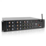Pyle 8-Channel Wireless Bluetooth Power Amplifier - 4000W Rack Mount Multi Zone Sound Mixer Audio Home Stereo Receiver Box System w/ RCA, USB, AUX - For Speaker, PA, Theater, Studio/Sta