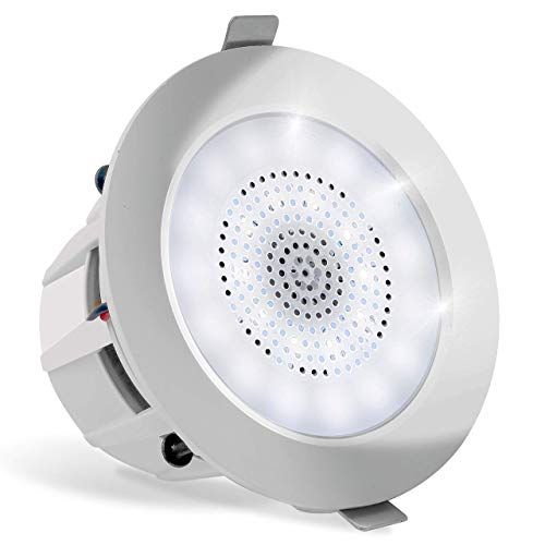  Pyle 4” Pair of Bluetooth Flush Mount In-wall In-ceiling 2-Way Home Speaker System Built-in LED Lights Aluminum Housing Spring Clips Polypropylene Cone & Tweeter 2 Ch Amplifier 160