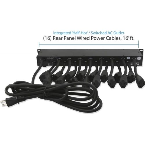  Pyle 19 Outlet 1U 19 Rackmount PDU Power Distribution Supply Center Conditioner Strip Unit Surge Protector 15 Amp Circuit Breaker USB Multi Device Charge Port 15FT Cord (PCO860) Bl