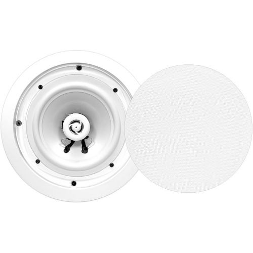  Pyle 8” Ceiling Wall Mount Speakers - 2-Way Weatherproof Full Range Woofer Speaker System (Pair) Flush Design w/ 55Hz-22kHz Frequency Response 400 Watts Peak & Template for Easy Install